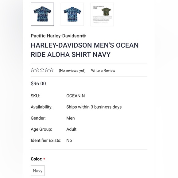 Harley Davidson Men’s Ocean Ride Aloha Hawaii Limited Edition Shirt - Picture 5 of 9